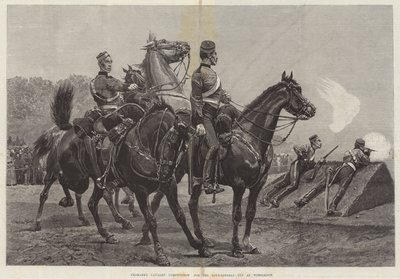 ウィンブルドンでのロイドリンゼイカップのためのヨーマンリ騎兵隊の競争 作： Richard Caton Woodville junior
